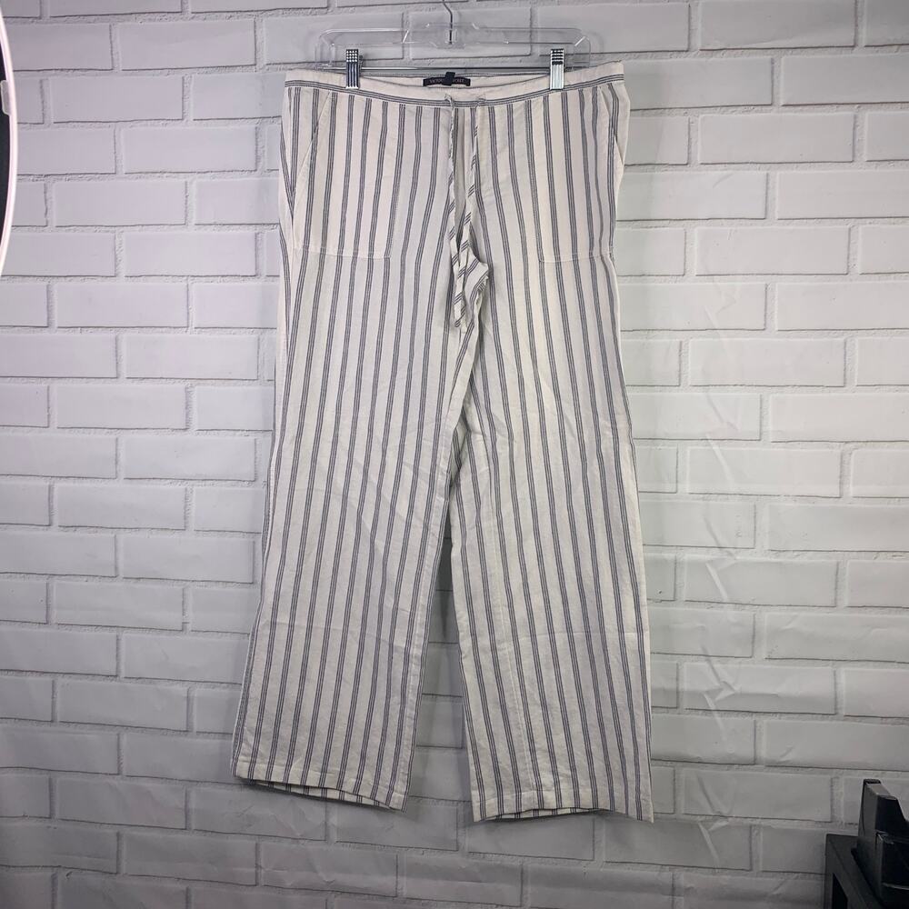 vintage Y2K Victoria's Secret pants linen drawstring wide leg stripes size 4